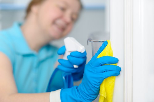 Charity donation items set aside for reuse after cleaning