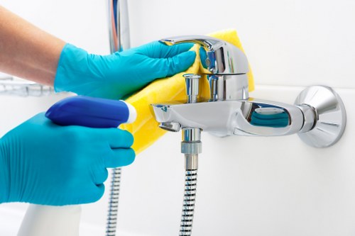 Customer booking details being reviewed before a cleaning appointment
